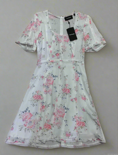 BNWT The Kooples Pink & White Floral Dress 100% Silk Size XXS