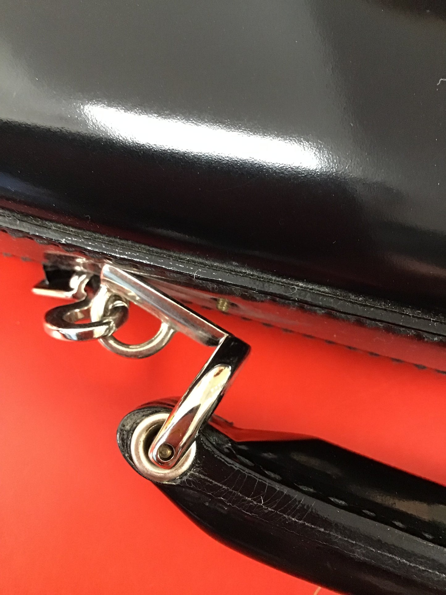 Gucci Black Patent Leather Vintage Briefcase