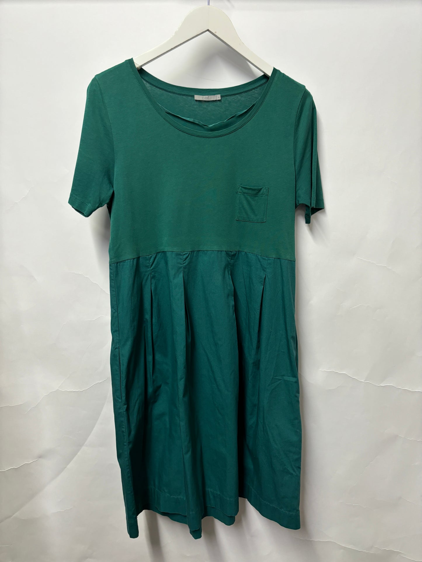 COS Green Short Sleeve A-line Dress Large