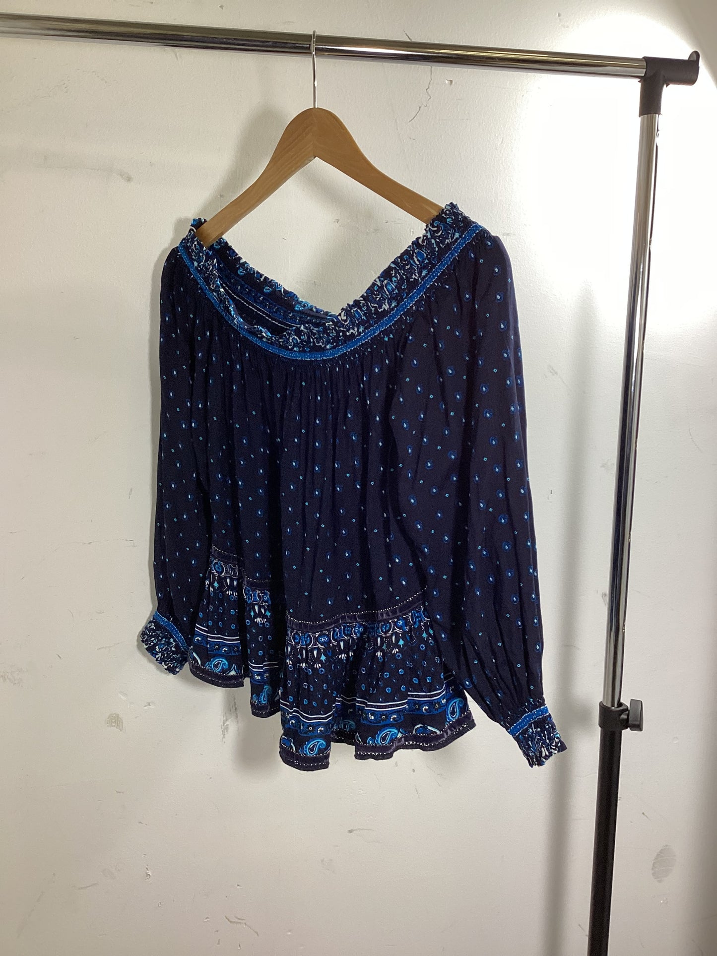 Superdry Blue Off Shoulder Top Size 12