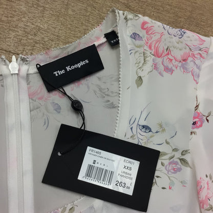 BNWT The Kooples Pink & White Floral Dress 100% Silk Size XXS