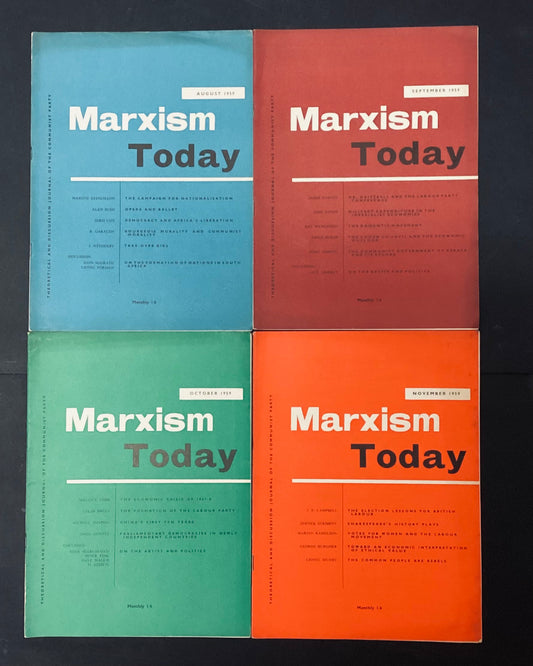 Marxism Today - 4 Issues August-November 1959