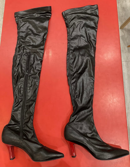 Stella McCartney Black Red Long Boots Size 39.5