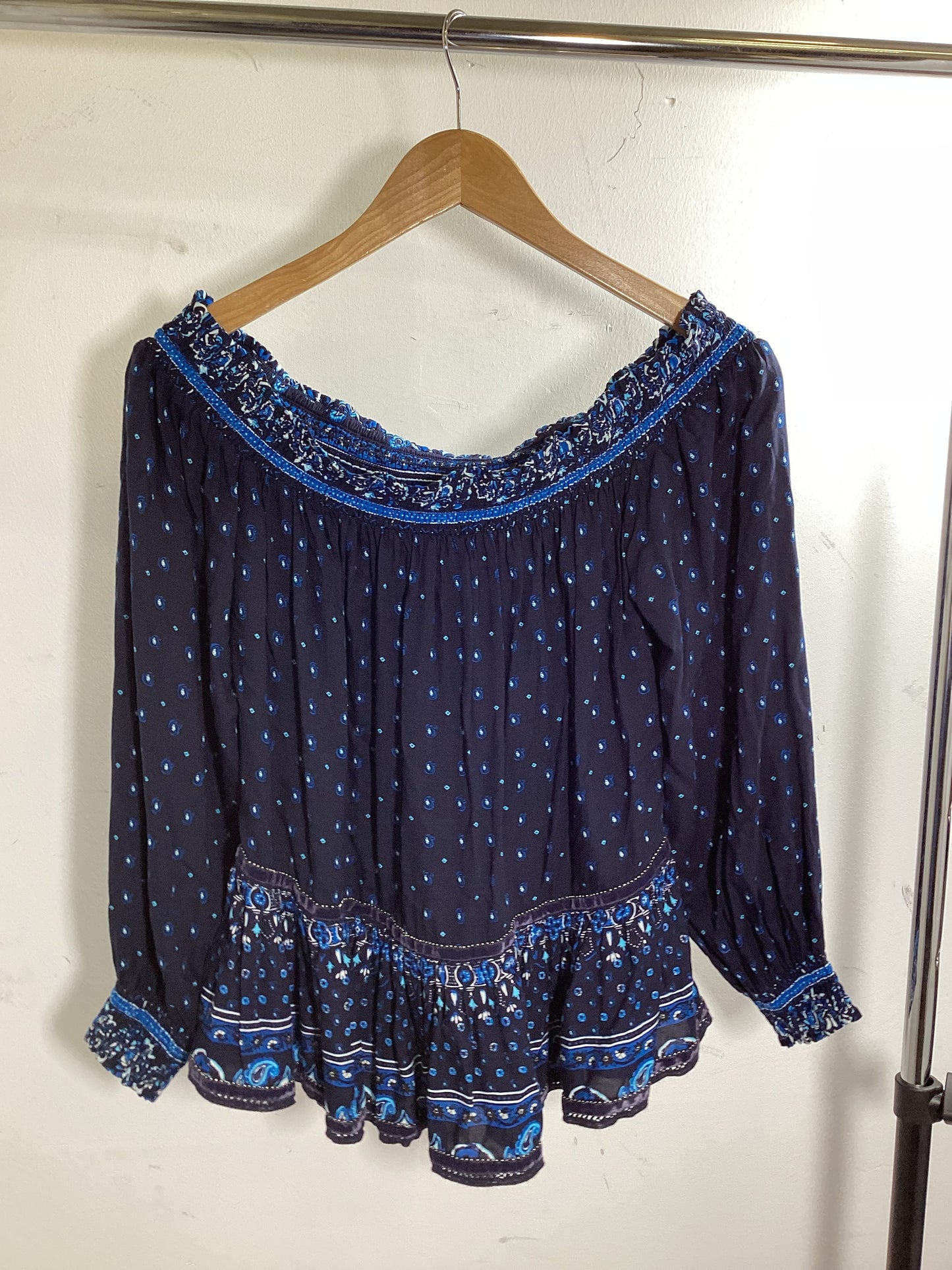 Superdry Blue Off Shoulder Top Size 12