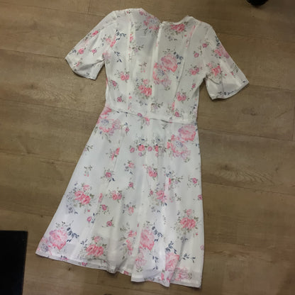 BNWT The Kooples Pink & White Floral Dress 100% Silk Size XXS