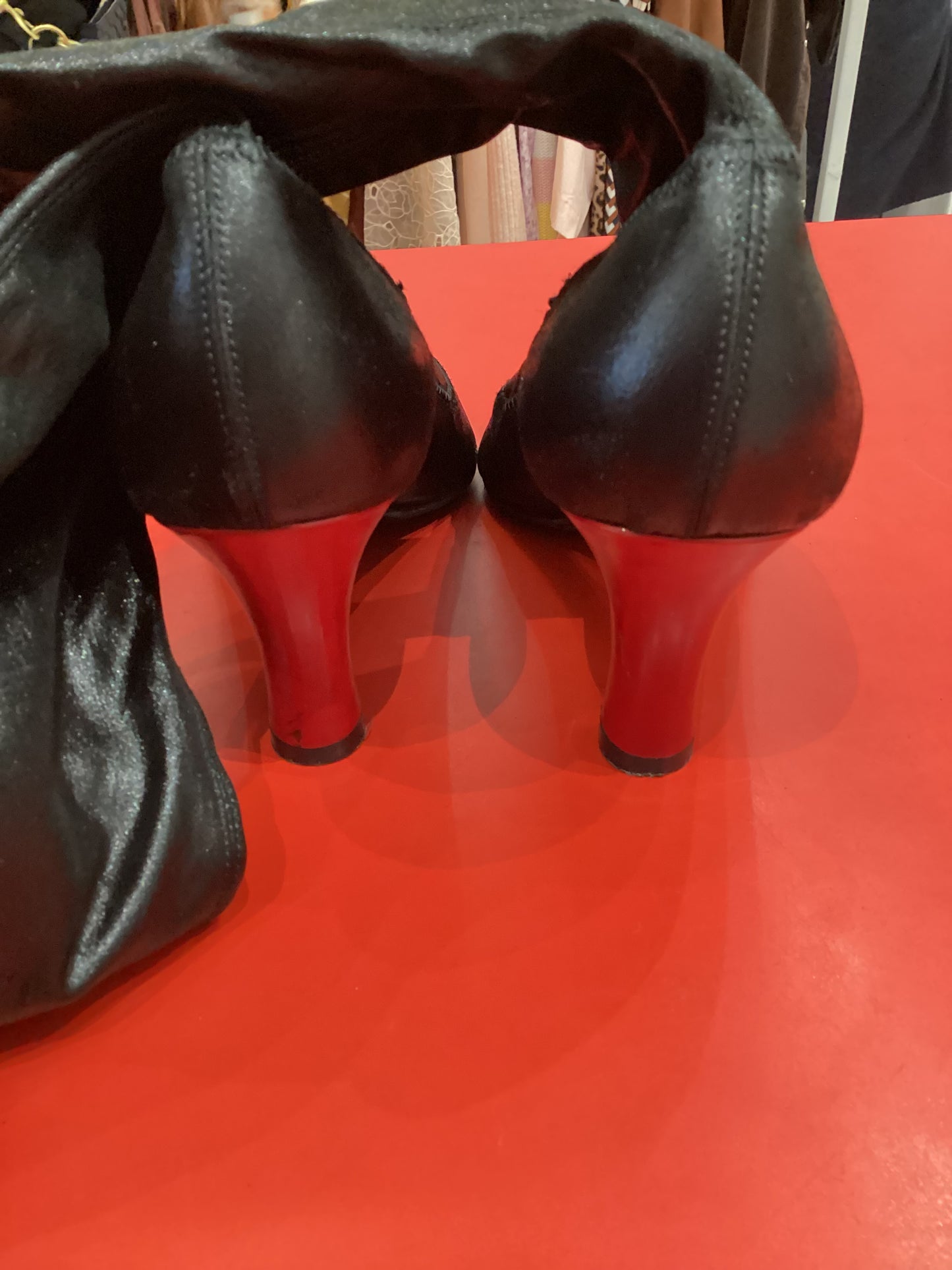 Stella McCartney Black Red Long Boots Size 39.5