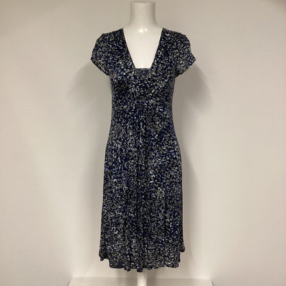 BNWT Jigsaw Blue Multi Petal Print Jersey Dress Size S