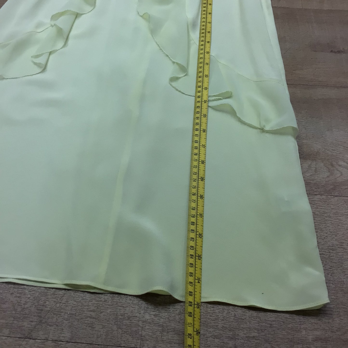 BNWT Pinko Yellow Frill Style Dress 100% Silk Size UK 10