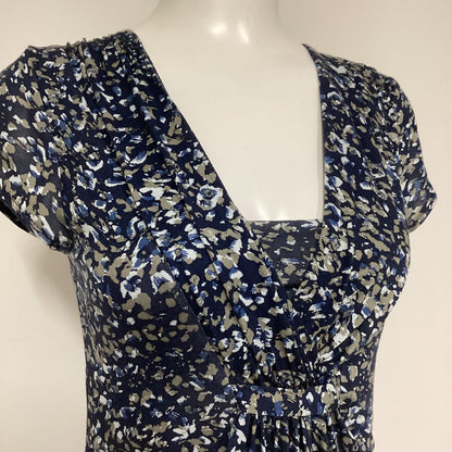 BNWT Jigsaw Blue Multi Petal Print Jersey Dress Size S