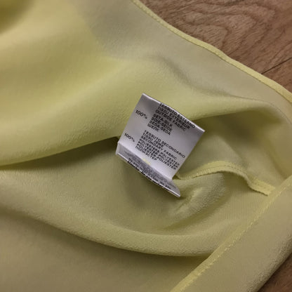 BNWT Pinko Yellow Frill Style Dress 100% Silk Size UK 10