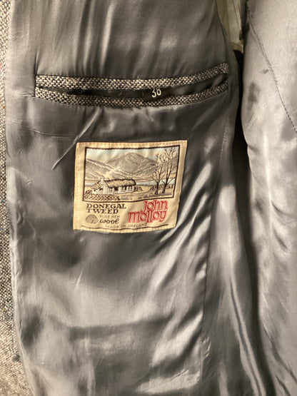 Men’s Donegal Tweed Jacket - Size 38 Grey