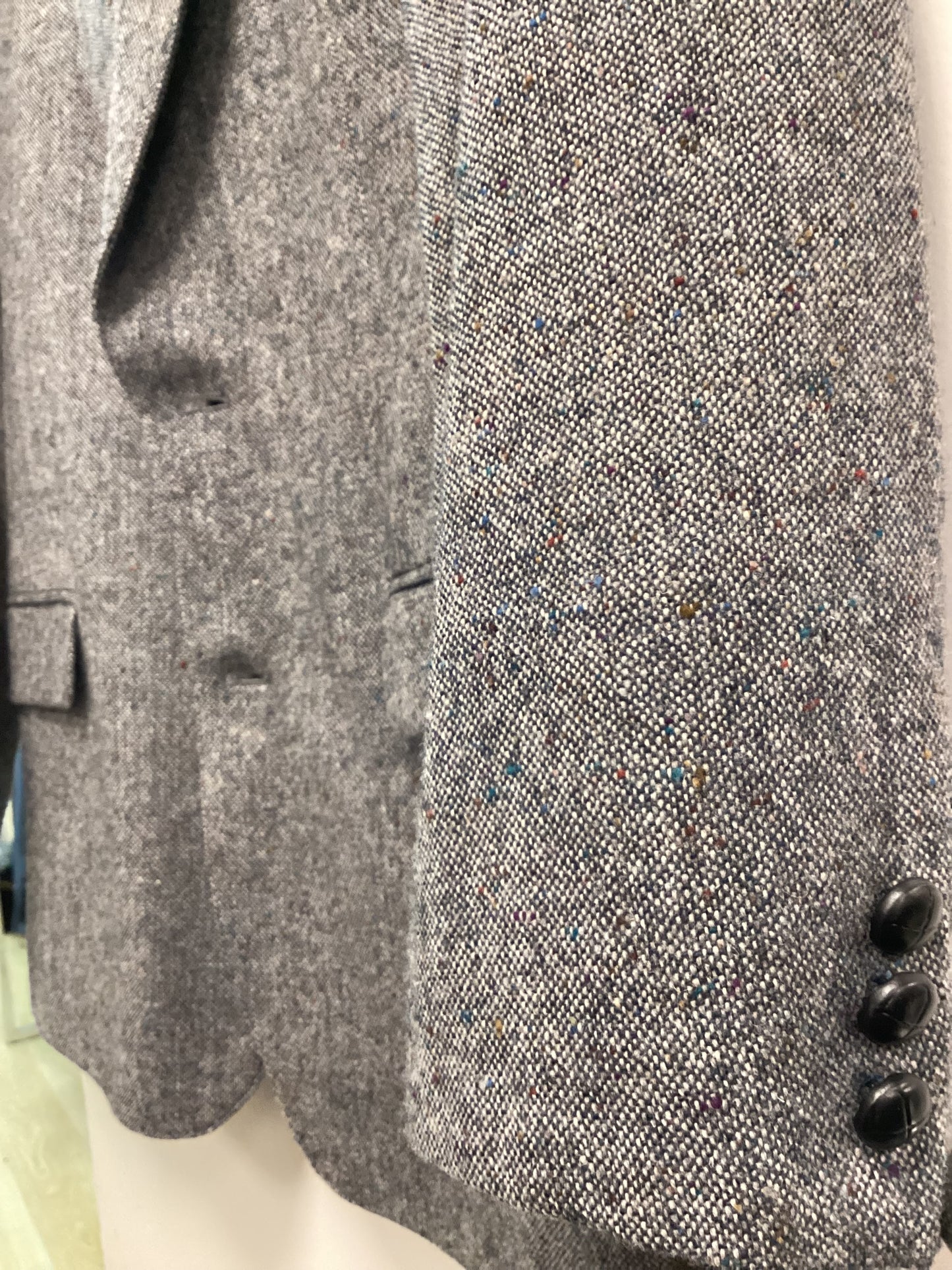 Men’s Donegal Tweed Jacket - Size 38 Grey