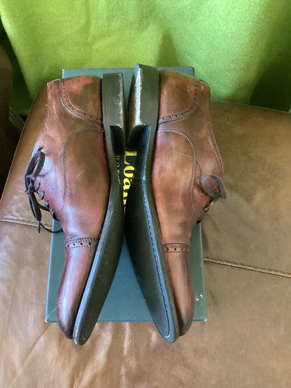 Loake Burgundy Hughes Semi-Brogue Shoe Size 9.5