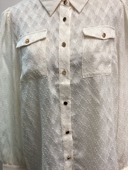 Women’s Cream Lipsy Blouse with Gold Buttons - Size UK16