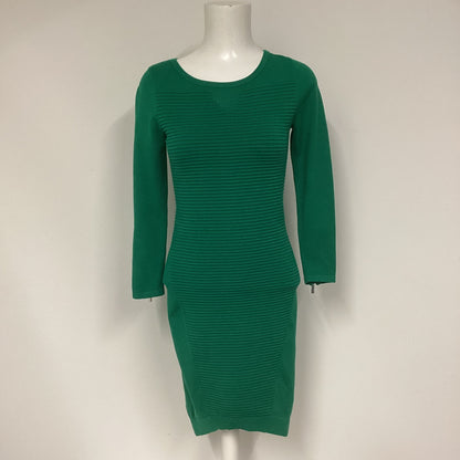 Karen Millen Green Ribbed Midi Dress with Zip Detail Size S (2 on label)