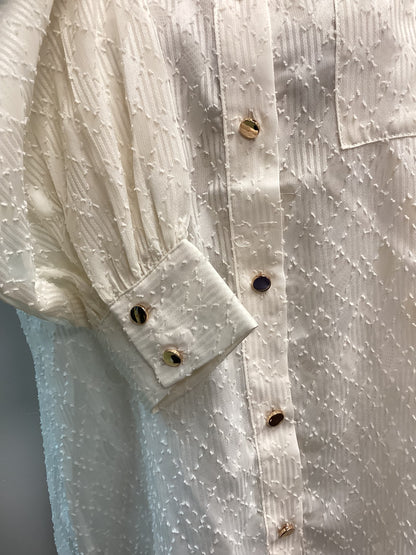 Women’s Cream Lipsy Blouse with Gold Buttons - Size UK16