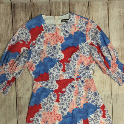 Girl In Mind Blue, Red Multi Midi Dress Size 10