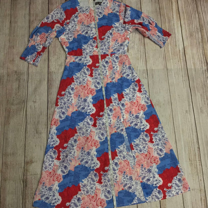 Girl In Mind Blue, Red Multi Midi Dress Size 10