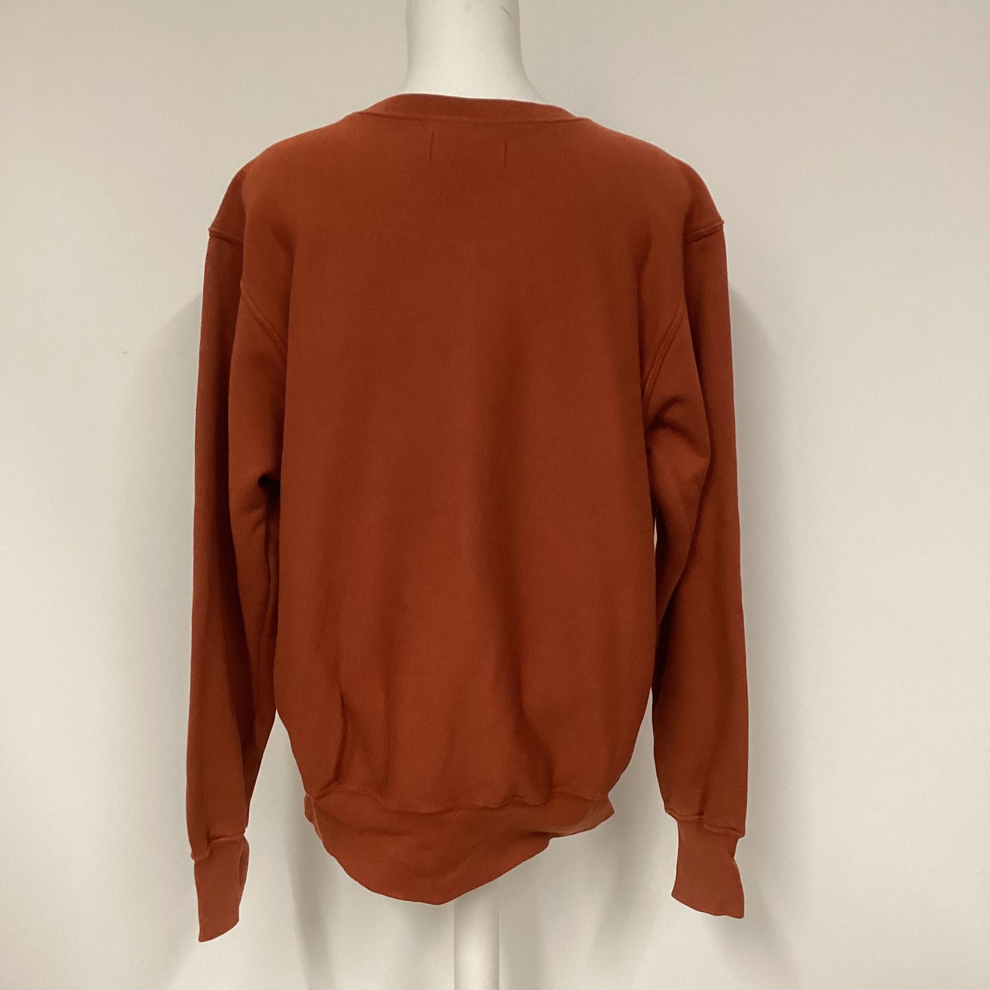 Les Tien Orange Round Neck 100% Cotton Jumper Size S