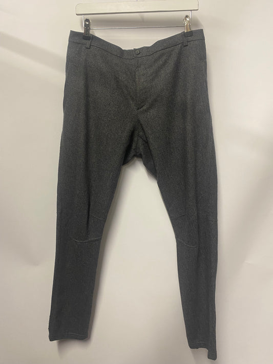 Lanvin Grey Wool Frayed Edge Tailored Trousers
