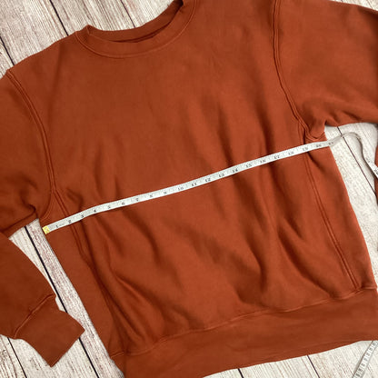 Les Tien Orange Round Neck 100% Cotton Jumper Size S