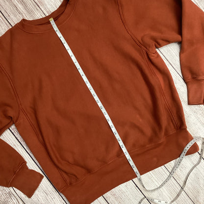 Les Tien Orange Round Neck 100% Cotton Jumper Size S