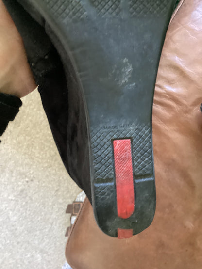 Prada Black Knee High Platform Heel Zip Boots EU 41