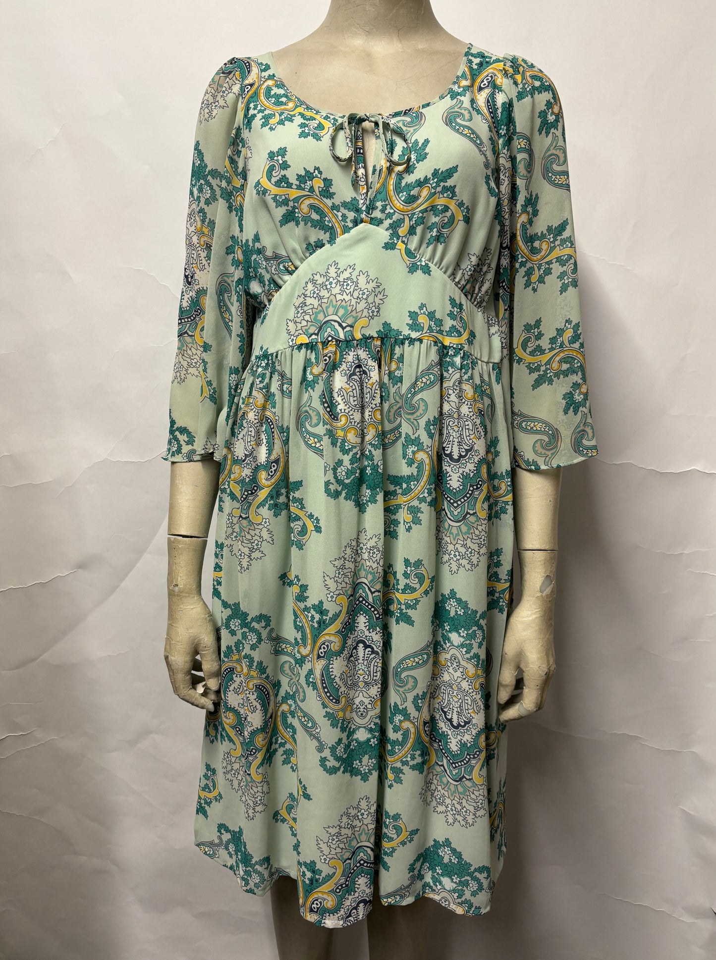 Biba Turquoise Paisley Boho Festival Dress 10