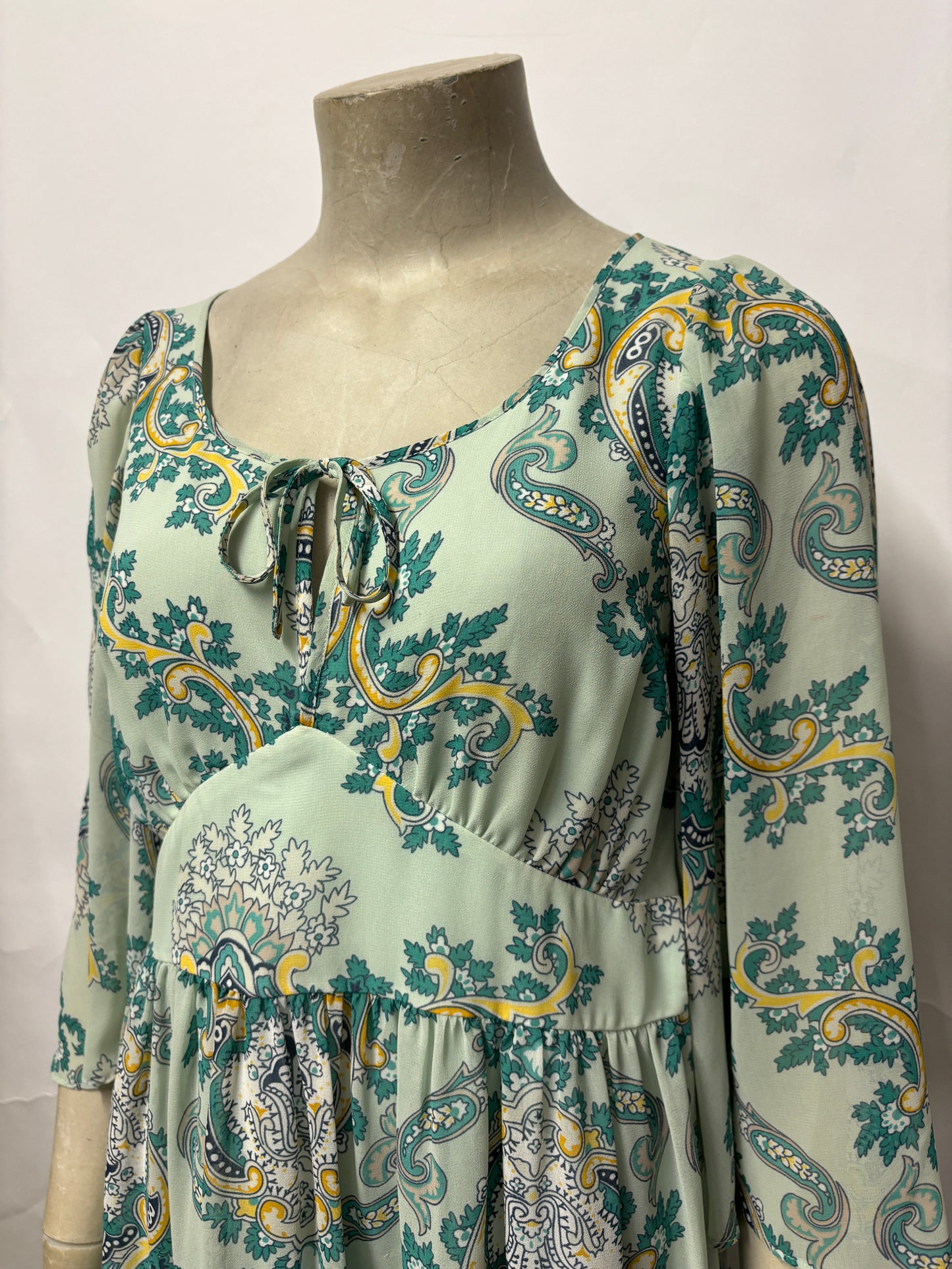 Biba Turquoise Paisley Boho Festival Dress 10