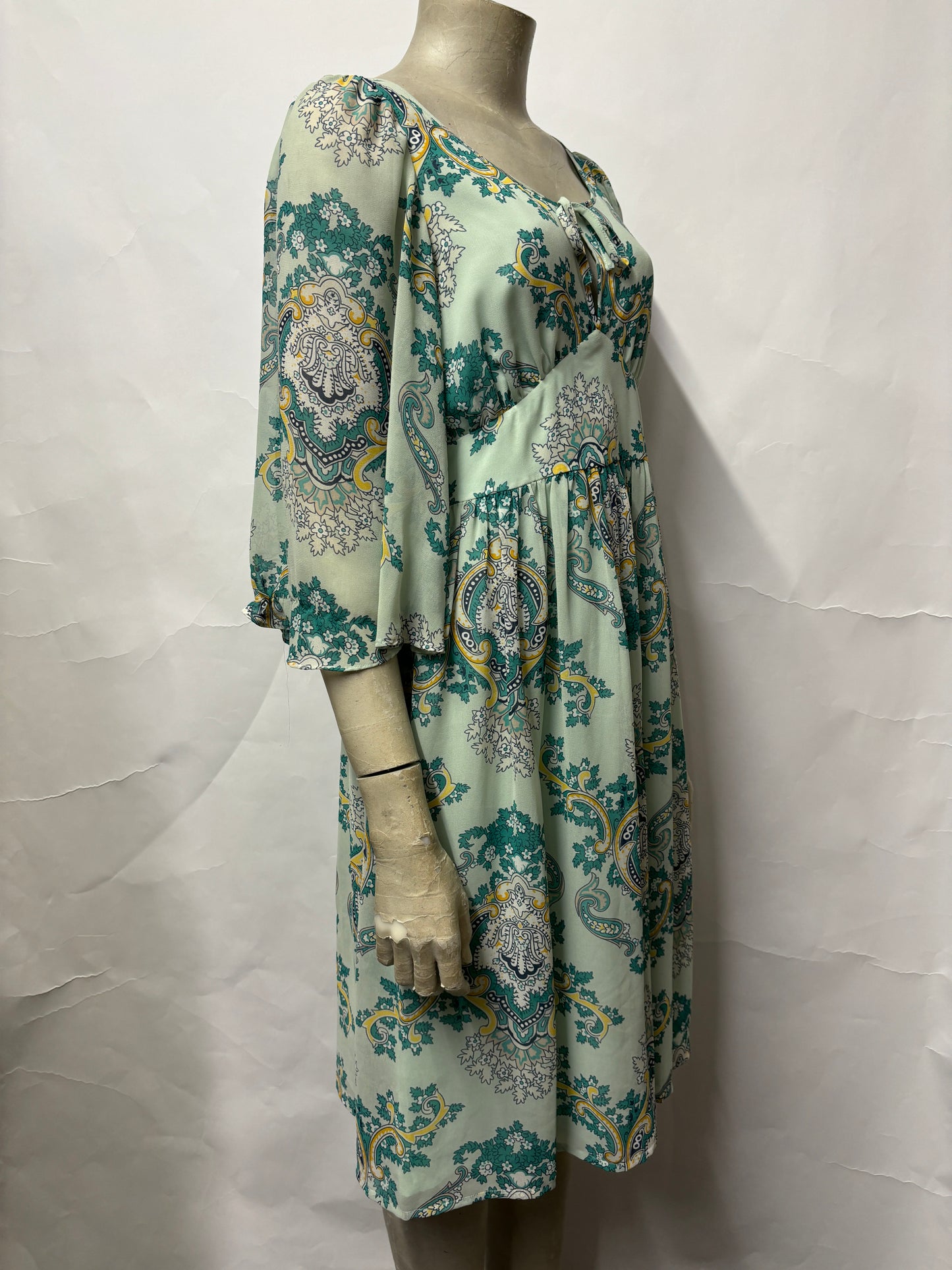 Biba Turquoise Paisley Boho Festival Dress 10