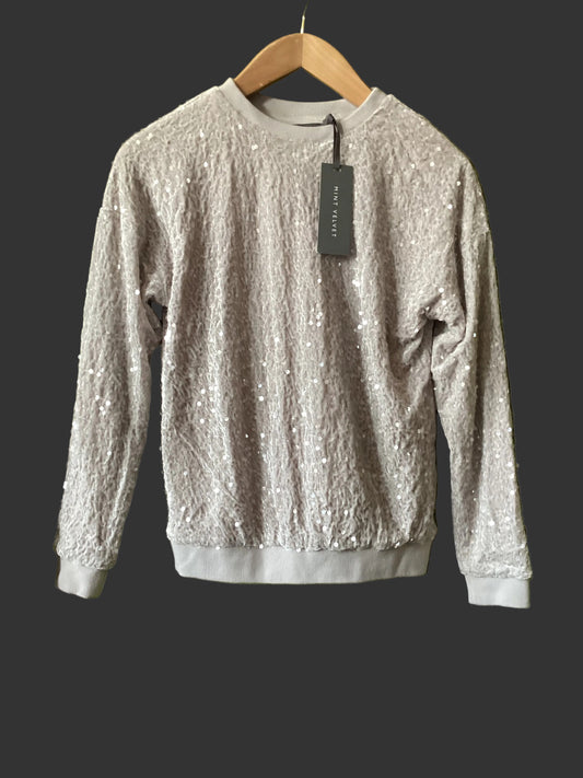 Mint Velvet Silver Sequin Sweatshirt Size XS