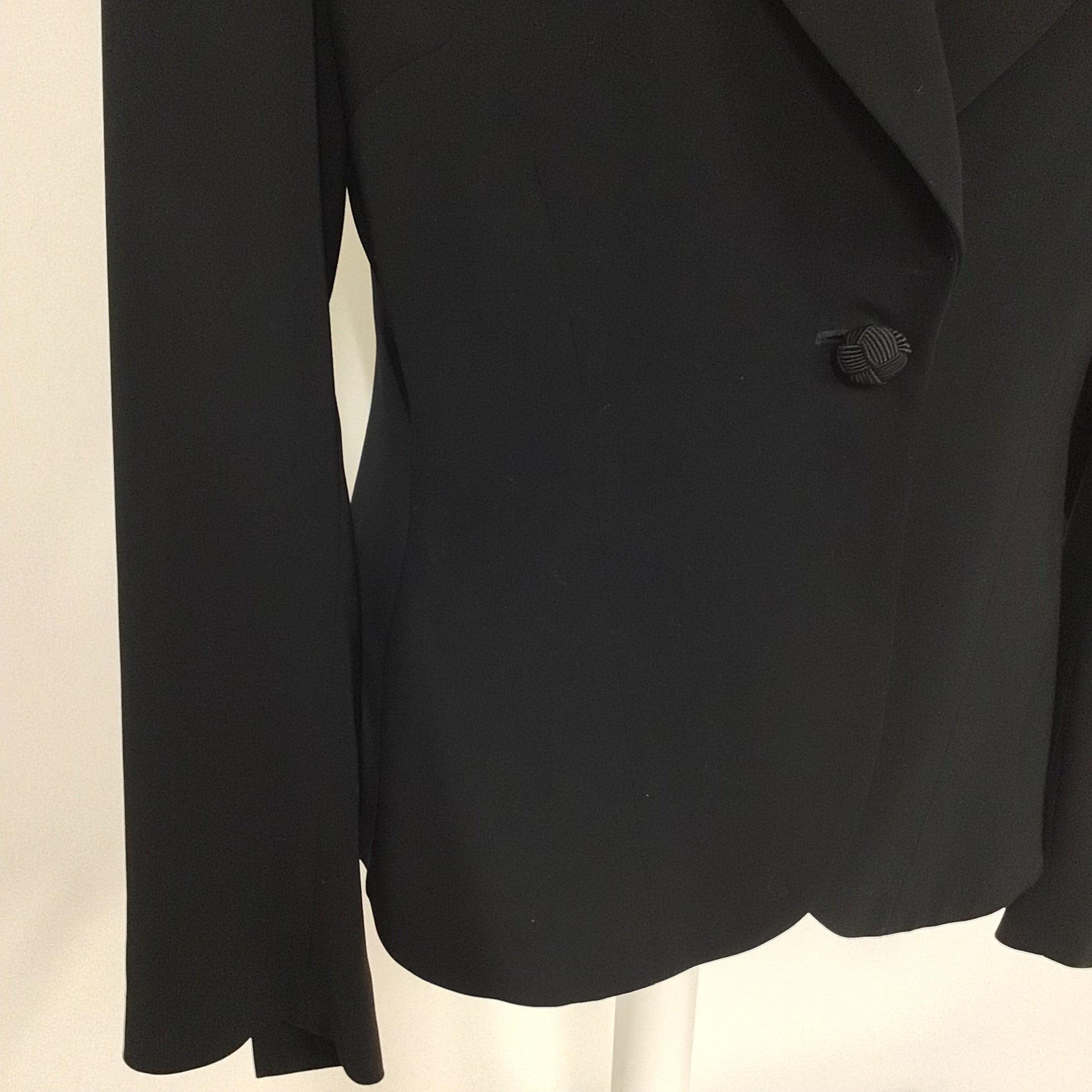 Sand Copenhagen Black Blazer Jacket w Pink Black Lace Lining Size 14