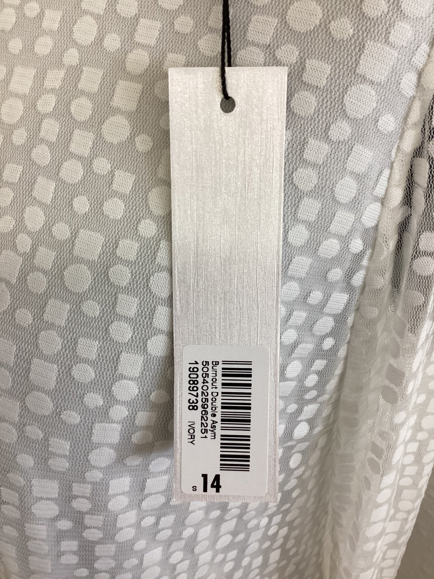 BNWT Roman Burnout Double Asymmetrical White Blouse size UK14
