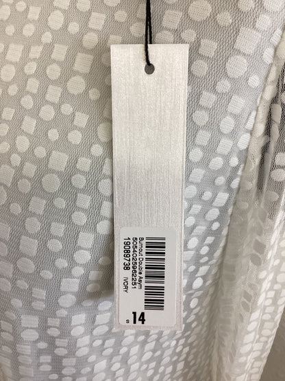 BNWT Roman Burnout Double Asymmetrical White Blouse size UK14