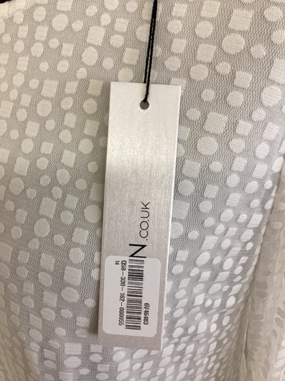 BNWT Roman Burnout Double Asymmetrical White Blouse size UK14