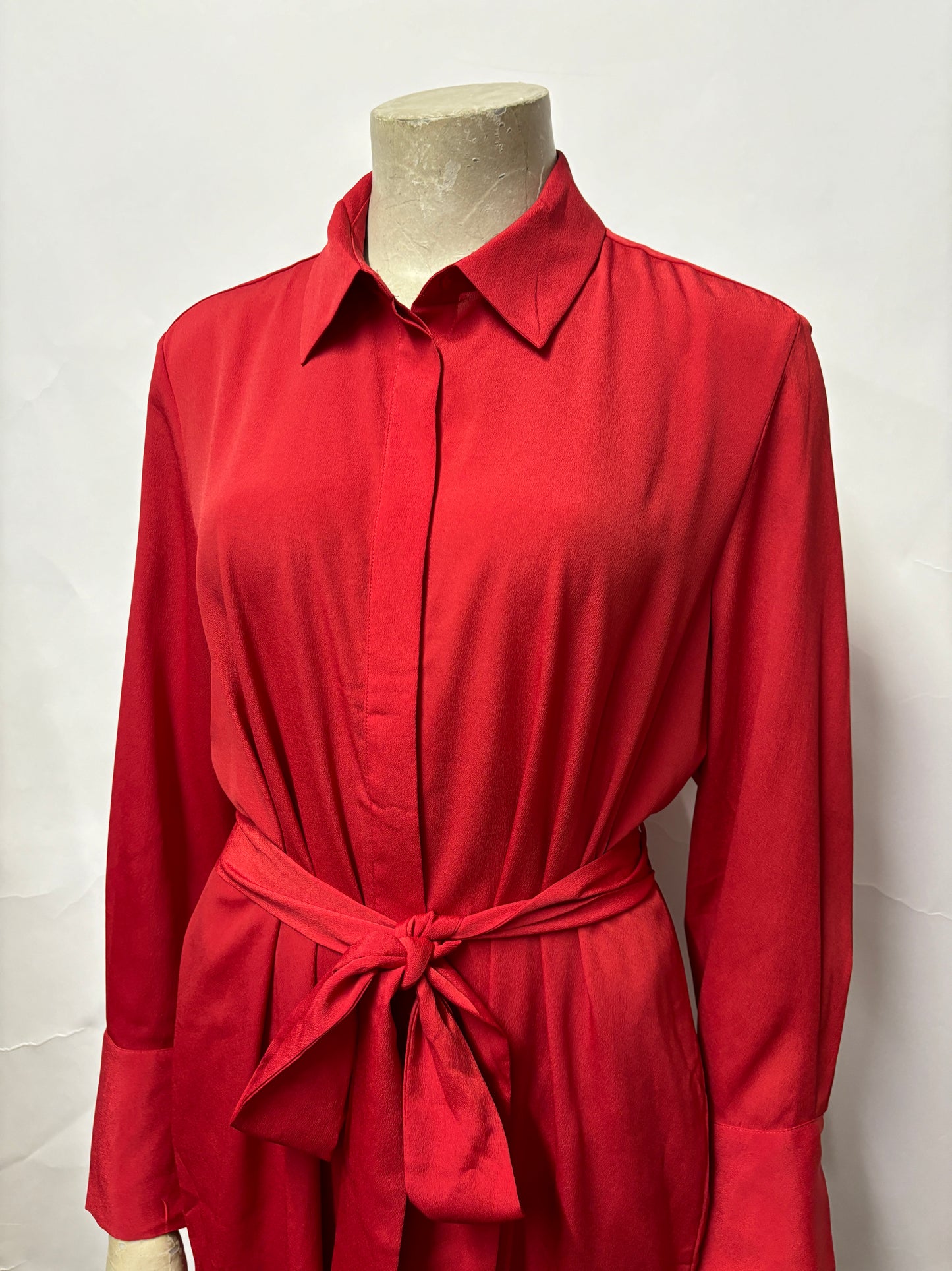 Mango Red Shirt Style Dress Medium