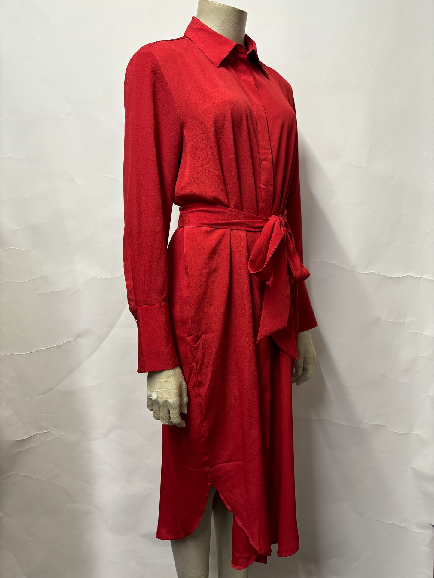 Mango Red Shirt Style Dress Medium