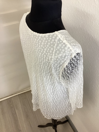 BNWT Roman Burnout Double Asymmetrical White Blouse size UK14
