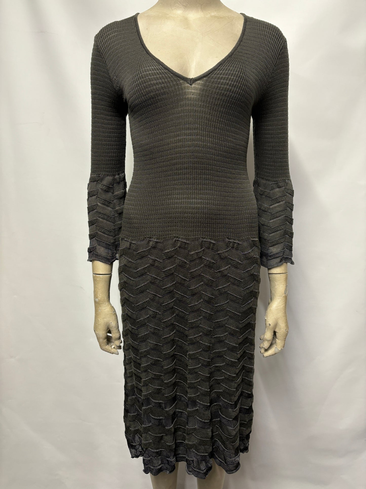 Missoni Grey Wool Blend Jumper Dress Small