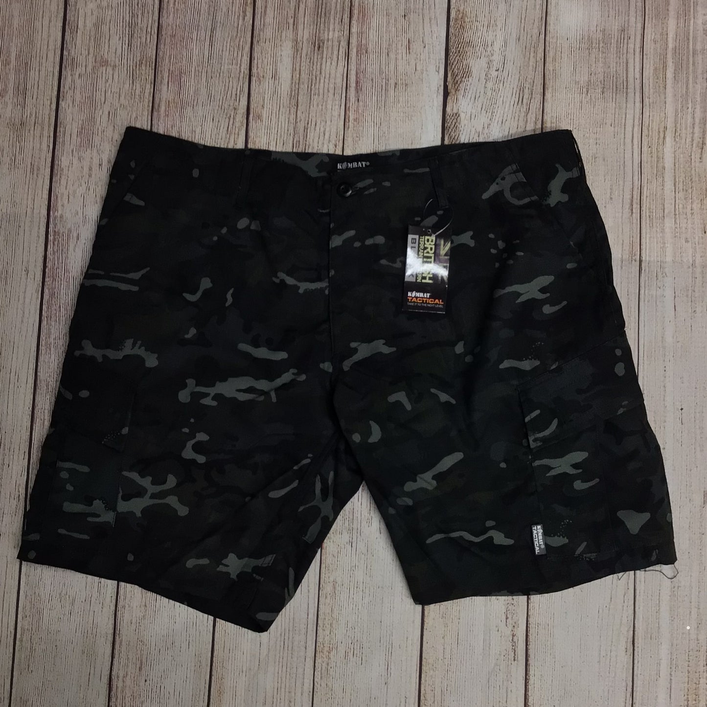 BNWT Kombat Tactical ACU Black Camo Shorts Size XL