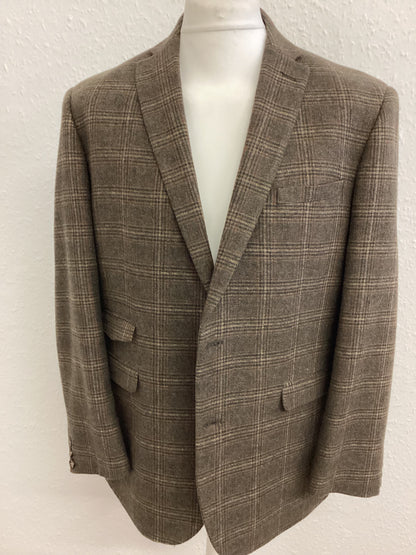 Fellini Tailored Jacket Brown with Black and Beige checks, 42 inch chest, 24 inch sleeve