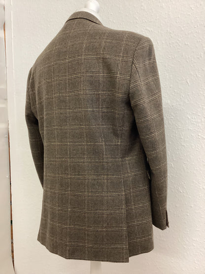 Fellini Tailored Jacket Brown with Black and Beige checks, 42 inch chest, 24 inch sleeve
