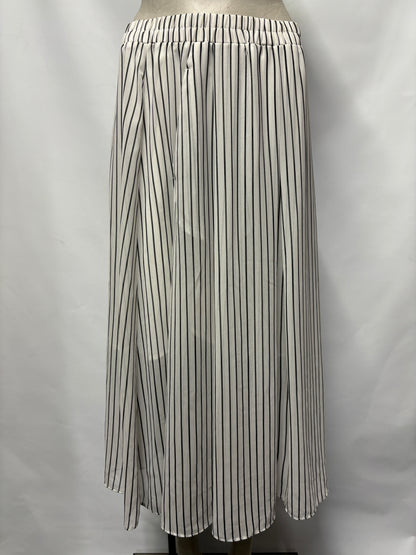 Hush White Black Pinstripe Midi Skirt 6