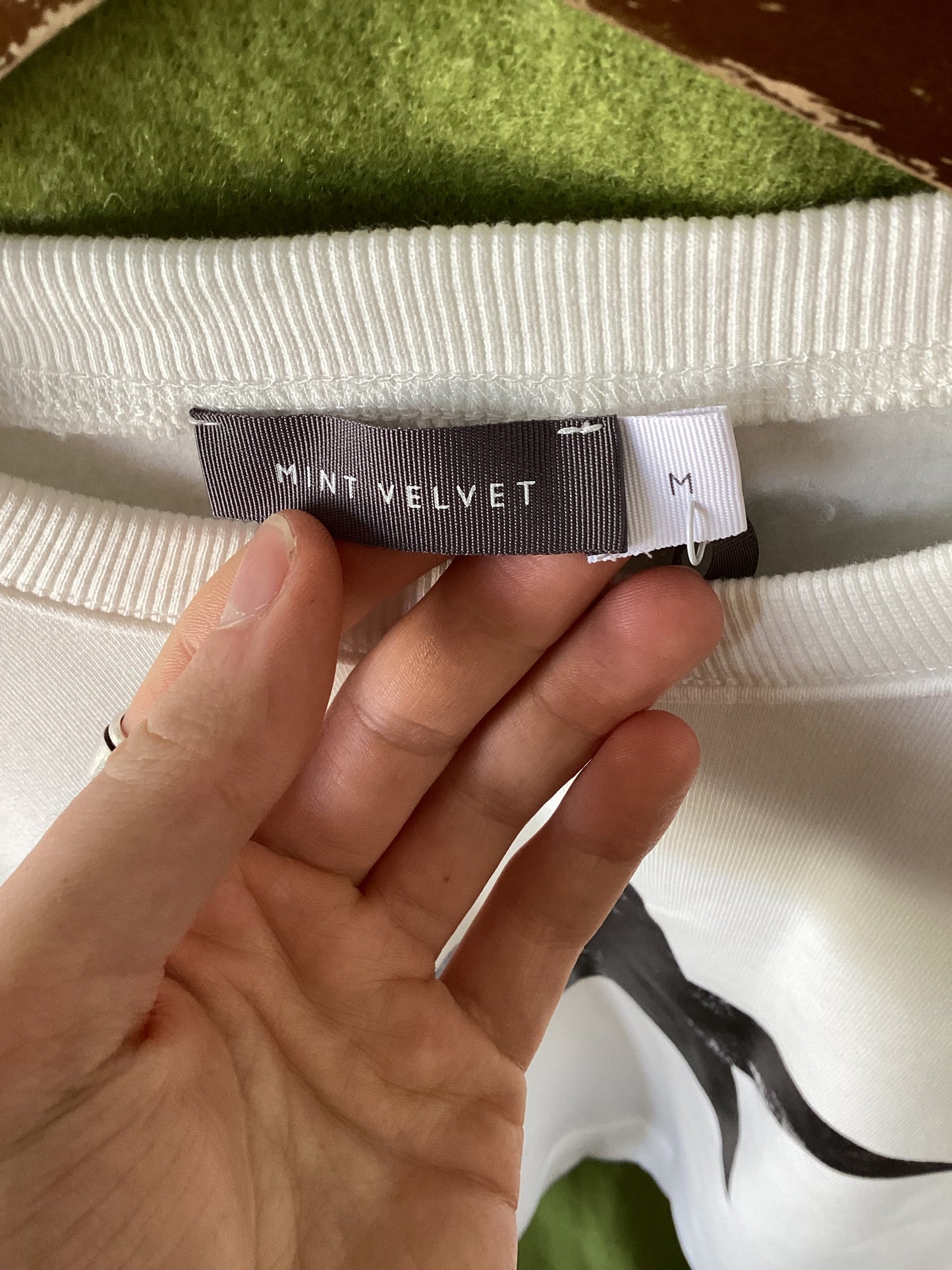 Mint Velvet White Star Sweatshirt Size M