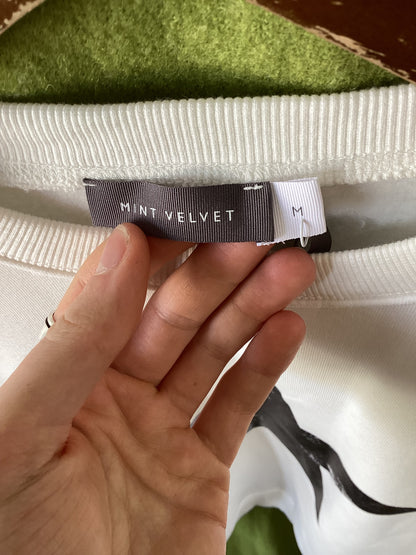 Mint Velvet White Star Sweatshirt Size M