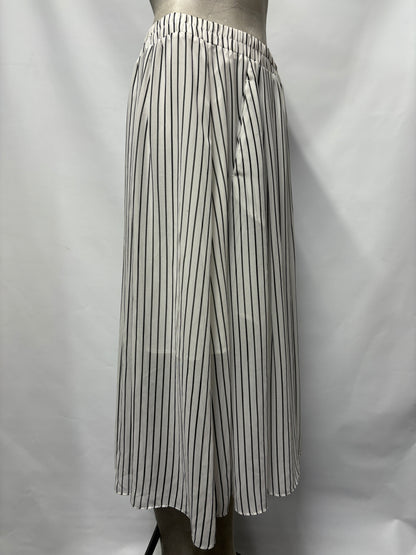 Hush White Black Pinstripe Midi Skirt 6