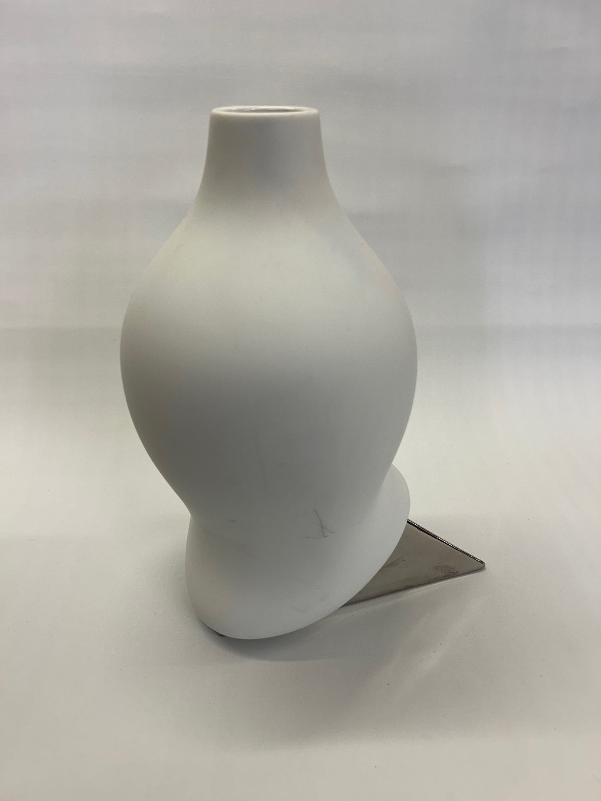 Rosenthal Sirop white matt and silver porcelain vase