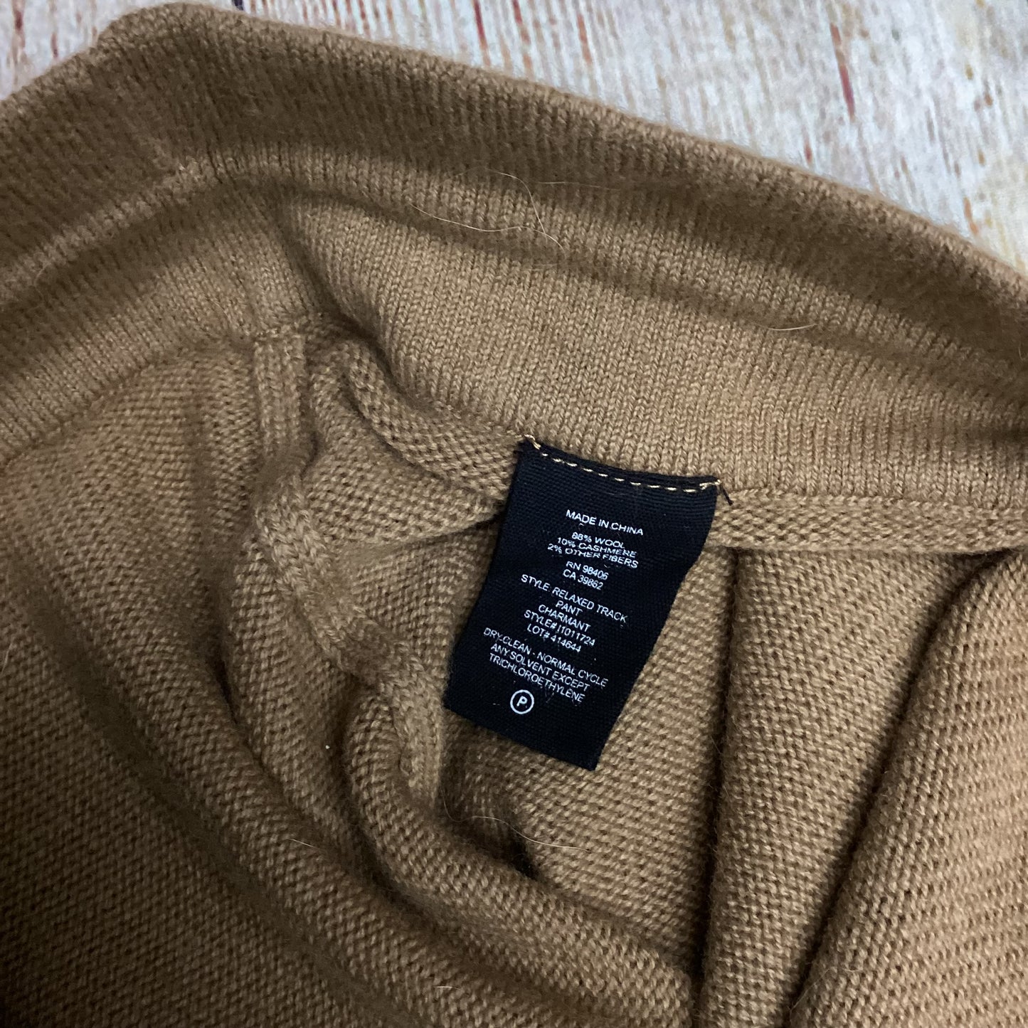 Theory Brown Wool Cashmere Relaxed Track Pants Size S