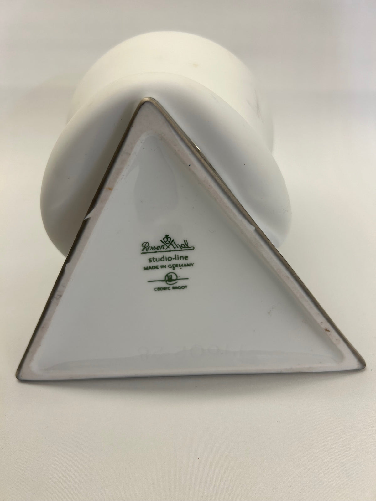 Rosenthal Sirop white matt and silver porcelain vase