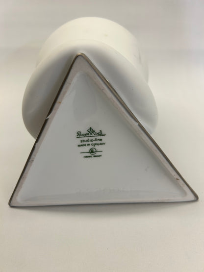 Rosenthal Sirop white matt and silver porcelain vase